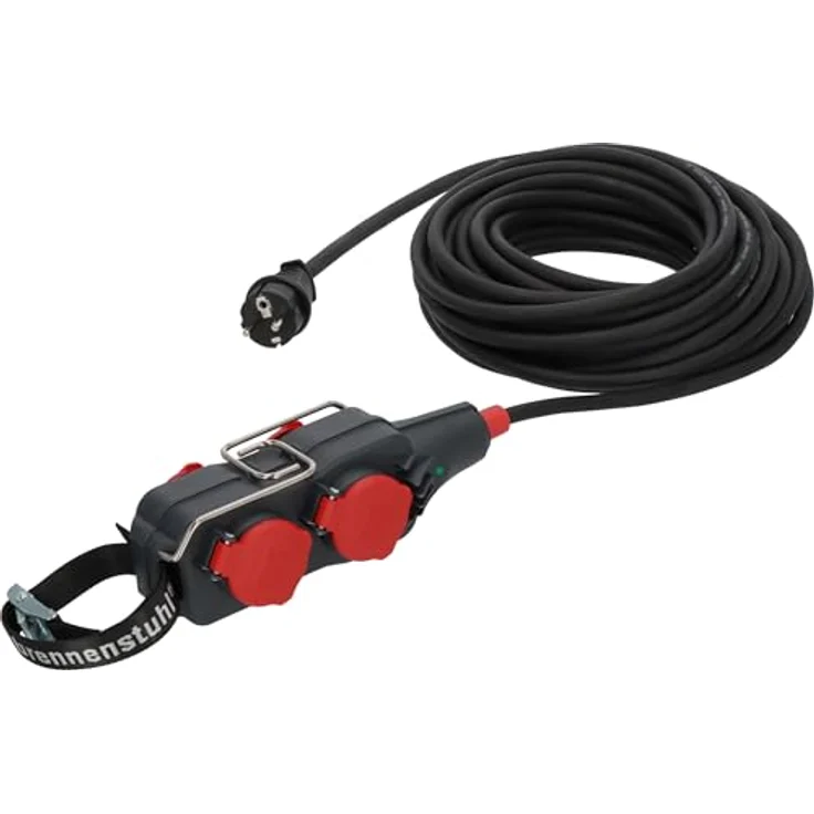 Brennenstuhl Professional Powerblock 4-Fach mit 15m Verlängerungsleitung (schwarz, IP54, Baustelleneinsatz) – Bild 1