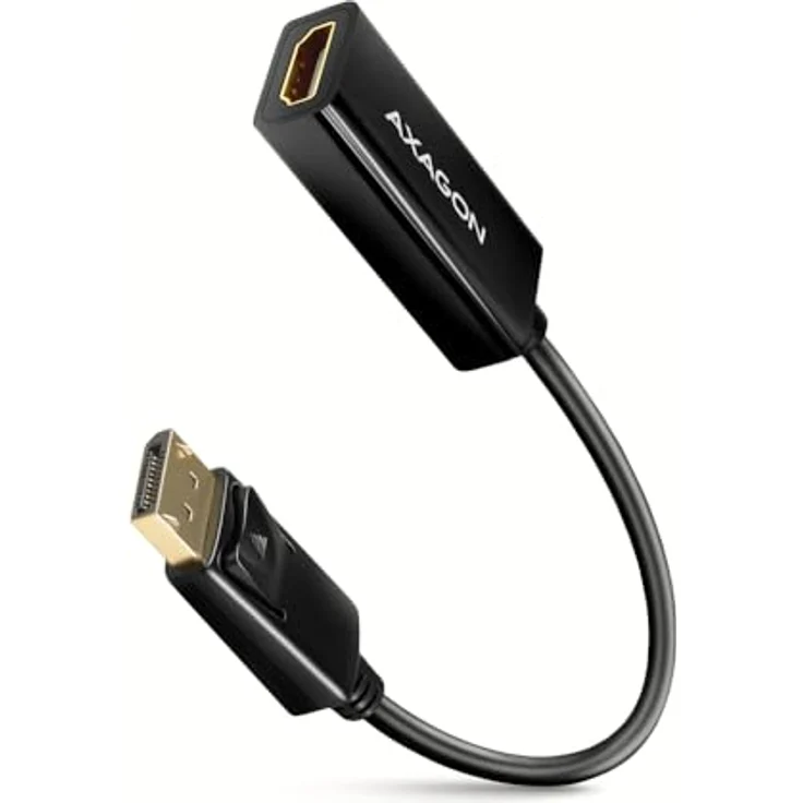 AXAGON RVD-HI14N DisplayPort zu HDMI 1.4 Adapter, 4K/30Hz, schwarzes Kabel, 15 cm lang – Bild 1