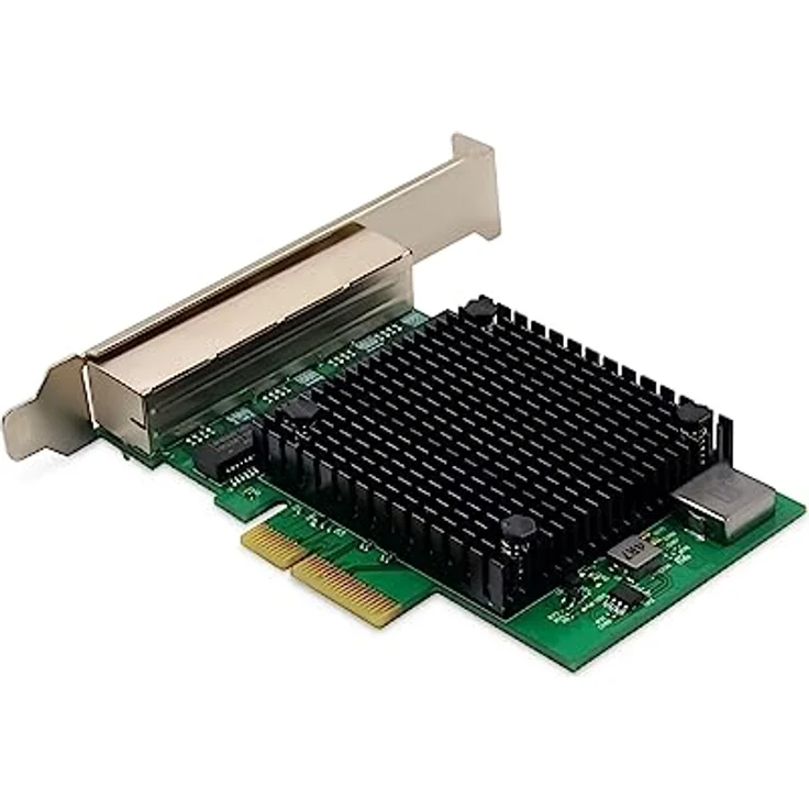 DIGITUS 2.5 Gigabit Ethernet Server Netzwerkkarte - 4 Port RJ45 - RTL8125B - 10/100/1000/2500 Mbps, PCI-Express x4, Schwarz – Bild 4