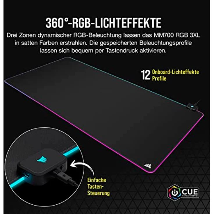Corsair CH-9417080-WW Mauspad Gaming-Mauspad Schwarz (CH-9417080-WW) – Bild 3