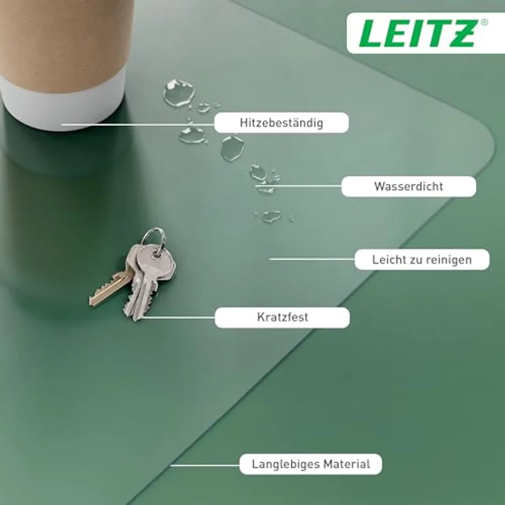 Leitz transparente Schreibtischunterlage, groß 70 x 36 cm, wasserdicht und kratzfest – Bild 2