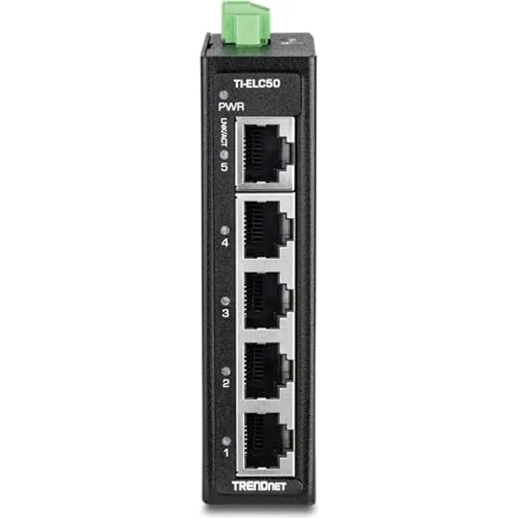 TRENDnet 5-Port Industrial Fast Ethernet DIN-Rail Mini Switch, TI-ELC50, schwarz – Bild 5