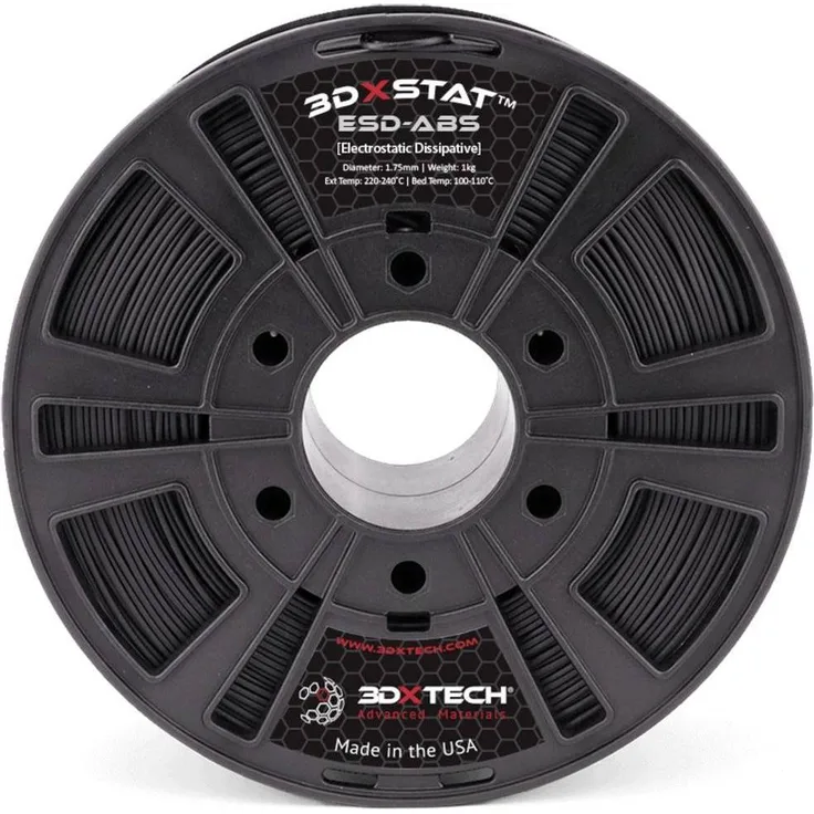 3D Xtech 3DXSTAT Conductive ESD Filament ABS, 2.85 mm, 750 g, schwarz, für elektrostatische Anwendungen