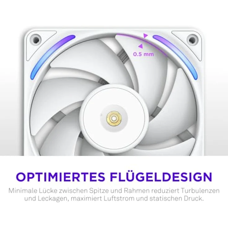 NZXT F360X Performance-Einzelrahmen-Lüfter, 3x 120mm PWM RGB Gehäuselüfter, maximale Luftförderung, LCP-Rahmen, magnetisches Fluid-Dynamic-Lager, Weiß – Bild 4