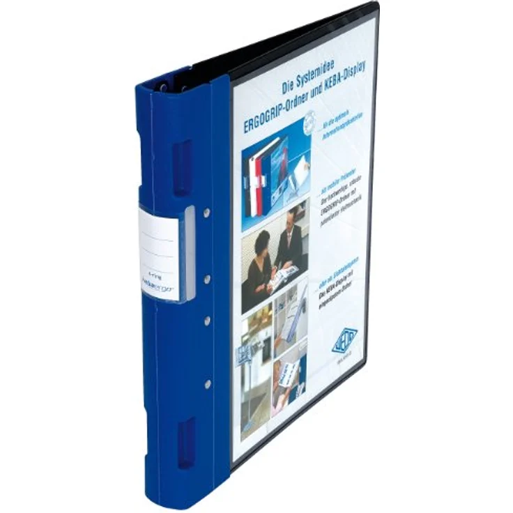WEDO Aktenordner ERGOGRIP, A4 Format, blauer Rücken, schwarzer Deckel, patentierte 4 Ring Mechanik – Bild 2
