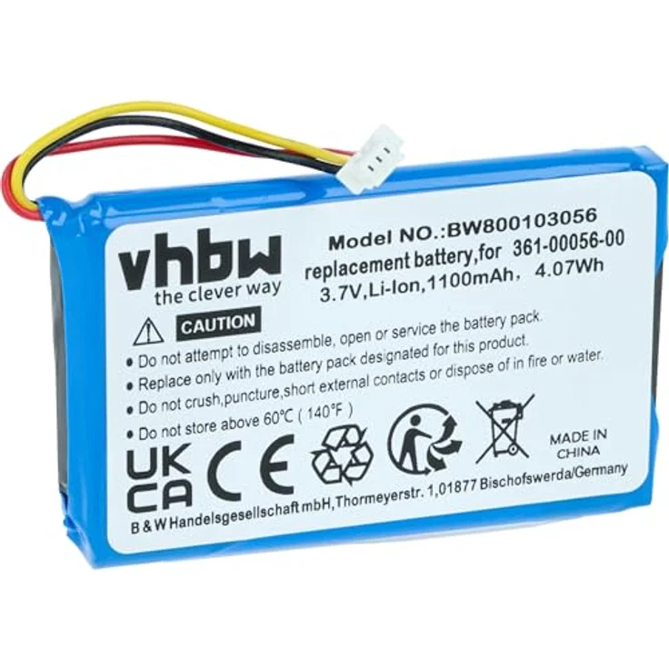 vhbw Akku kompatibel mit Garmin Camper 770 LMT-D, Lithium-Ionen, 1100 mAh, 3,7 Volt, wiederaufladbar mit Kurzschluss- und Überhitzungsschutz – Bild 1