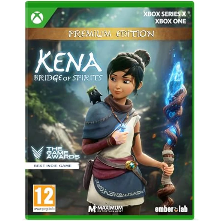 MAXIMUM ENTERTAINMENT Kena: Bridge of Spirits - Premium Edition (Xbox Series X/Xbox One) - Basisspiel, offizieller digitaler Soundtrack, einzigartiger Kena-Mitarbeiter, Golden Rot Skin, exklusive Stickerbogen für den Einzelhandel und exklusive Xbox-Hüte mit Piraten-Thema – Bild 1
