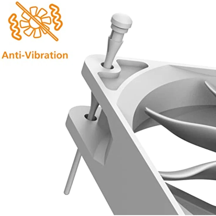 Akasa 20 weiße Gummi Gehäuselüfterhalterungen, Anti Vibration Gummi Befestigung für Computer Lüfter, PC Schrauben Silikon Gummistifte, 20 Stück, 73mm, weiß, MX003-WKT20 – Bild 4