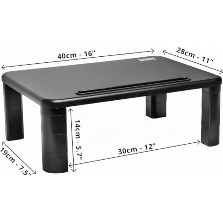 Duronic DM055 Monitorständer 40×28 cm, höhenverstellbar bis 15 cm, stabil und universell einsetzbar für Monitore, Laptops und Fernseher – Bild 2