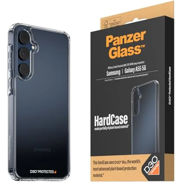 Panzer Glass Ultimative Schutzhülle für Samsung Galaxy A55 HardCase mit D3O - Langlebig und Nachhaltig, schwarz