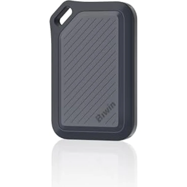 BIWIN Amber PR2000 Externe SSD 512GB, USB 3.2 Gen2x2, bis zu 2000 MB/s, IP67 wasserdicht, Portable NVMe mit USB-C & USB-A Adapter, Schwarz – Bild 1
