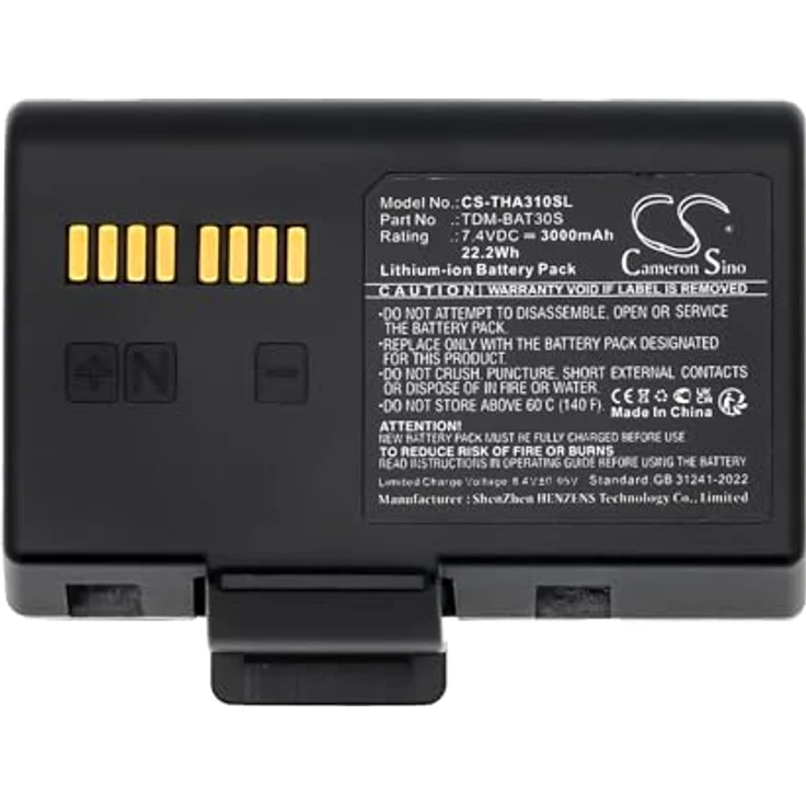 TCTK Akku 3000mAh für [TSC] Alpha 3L, Li-ion 7.4V, Schwarz, ersetzt P-SB-002, TDM-BAT30S – Bild 4
