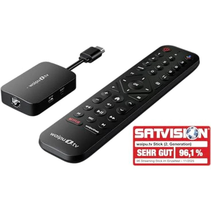 waipu.tv waipu.tv Stick (2. Generation) | 4K HDR Streaming mit Dolby Atmos, Fernbedienung mit Beleuchtung, 3 Monate Zugang zu 300 TV-Sendern & 40.000 Filmen und Serien – Bild 3