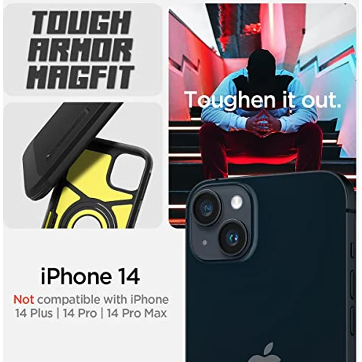 Spigen Tough Armor MagFit Hülle Kompatibel mit iPhone 14 -Schwarz – Bild 2