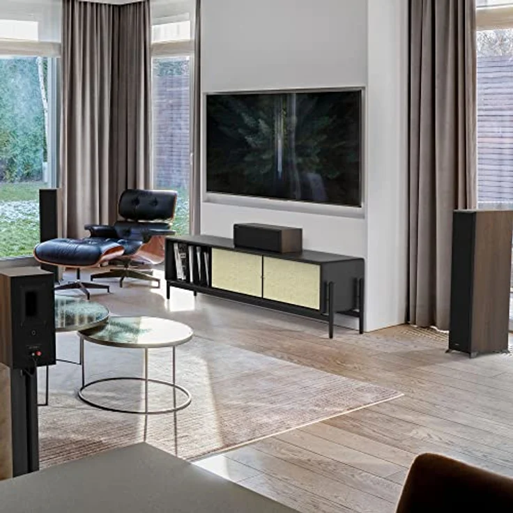 Klipsch RP-5000F II, Bodenlautsprecher mit größerer Tractrix-Hupe, LTS-Titan-Diaphragmen, belüftetem Hochtöner-Design, neuen Keramik-Woofern und abnehmbarem Gitter, Stück Walnuss – Bild 5