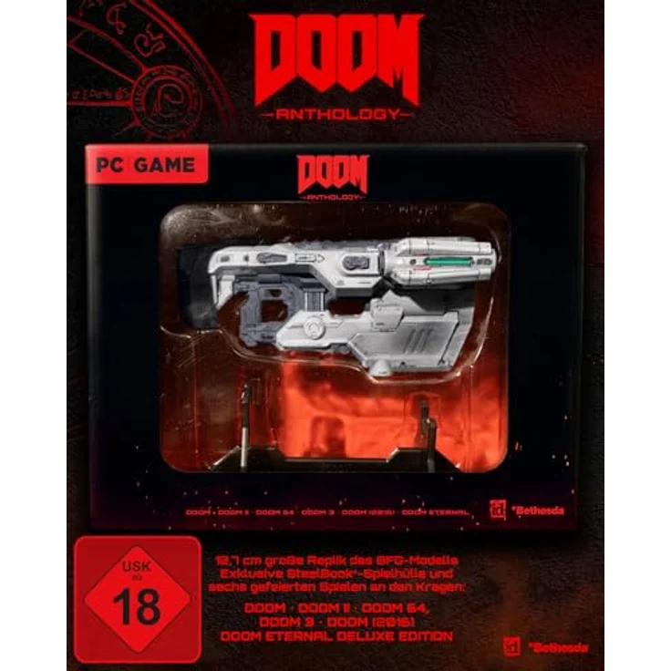 PLAYON DOOM Anthology, PC-Spiel mit SteelBook®-Game-Case und 5-Zoll-BFG-Replik, umfasst DOOM, DOOM II, DOOM 64, DOOM 3, DOOM (2016) und DOOM Eternal Deluxe Edition. – Bild 2