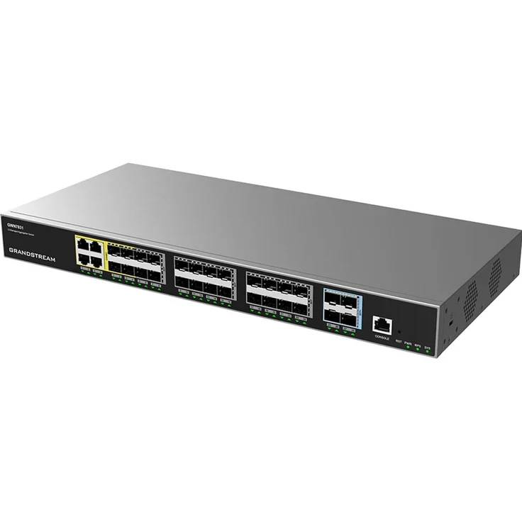 Grandstream 24+4P Grandstream GWN7831, 24x Gigabit ports, 4x SFP+, Netzwerk Switch, Grau