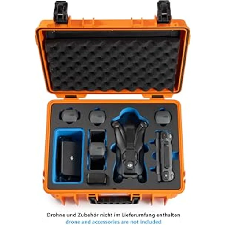 B & W International Transportkoffer für DJI Mavic 4 Pro Fly More Combo, stabil, wasserdicht, temperaturstabil, schwarz/blau – Bild 4