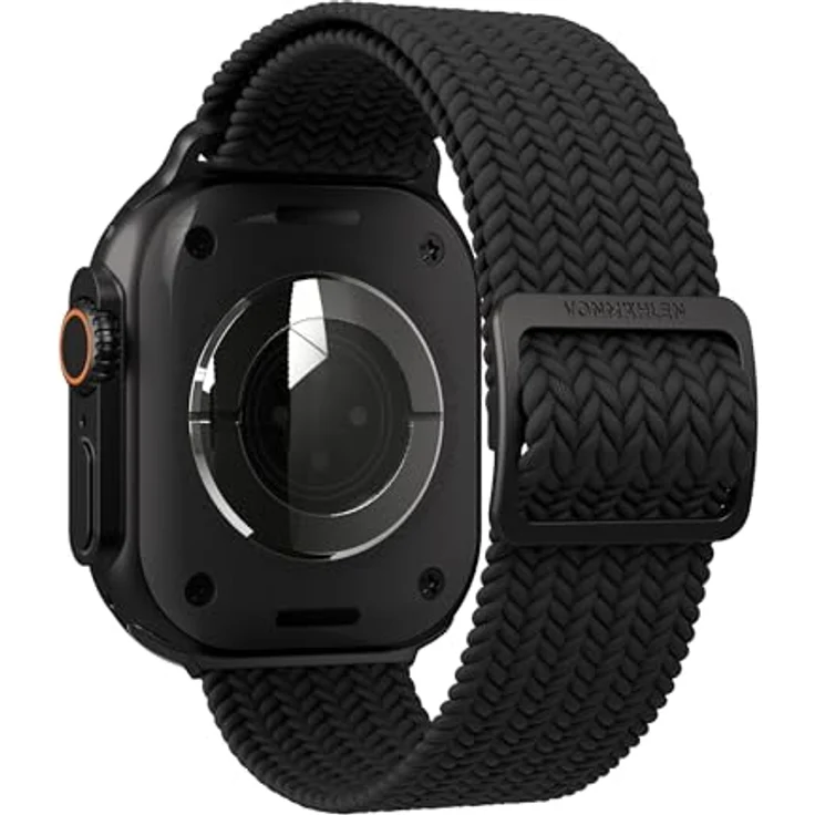 VONMÄHLEN Woven Loop Nylonarmband, stufenlos verstellbar, schweiß- und wasserabweisend, kompatibel mit Apple Watch - All Black – Bild 5