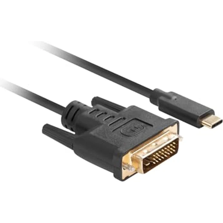 LANBERG USB-C auf DVI-D (24 + 1) Stecker/Stecker, 1,8 m, schwarz, DVI-Kabel – Bild 3