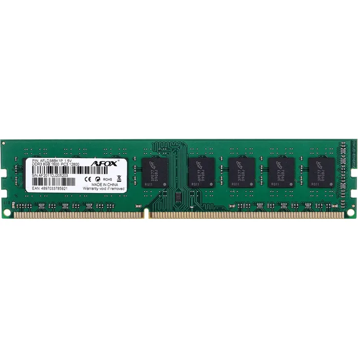 AFOX DDR3 8G 1600 UDIMM, 8 GB Arbeitsspeicher, 1600 MHz