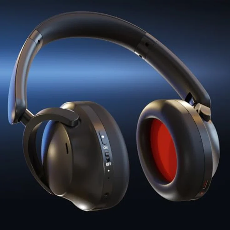 HUMANTECHNIK earisMAX Bluetooth-Auracast-Kopfhörer mit Active Noise Cancelling, 80 Std. Akkulaufzeit, Bluetooth 5.3, Schwarz – Bild 2