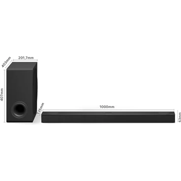 LG S80TY, Soundbar, 3.1.3 Dolby Atmos, 480 Watt, Schwarz – Bild 2