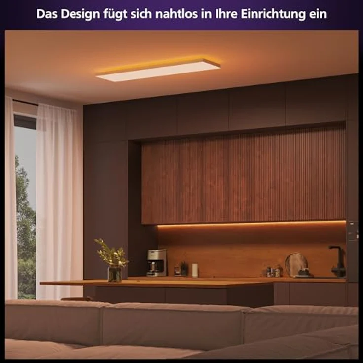Philips Hue Datura smarte Panelleuchte (rechteckig 30 x 120 cm), weißes & farbiges Licht, Bluetooth kompatibel, Sprachsteuerung mit Alexa, Apple Home & Google Assistant – Bild 3