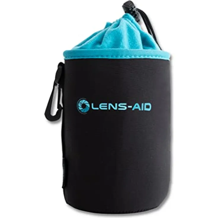 LENS-AID Neopren Objektivbeutel mit Fleece-Fütterung als Set oder einzeln Objektivtasche BZW. Köcher als Schutz für Objektiv, Blitz, Monitor, Kamera-Zubehör