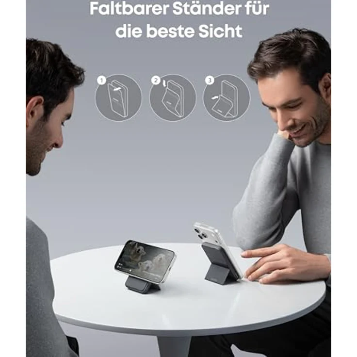 Anker 622 Magnetische Kabellose Powerbank (MagGo), 5000mAh mit USB-C und integriertem Ständer für iPhone 17/16/15/14/13/12, Interstellar – Bild 4