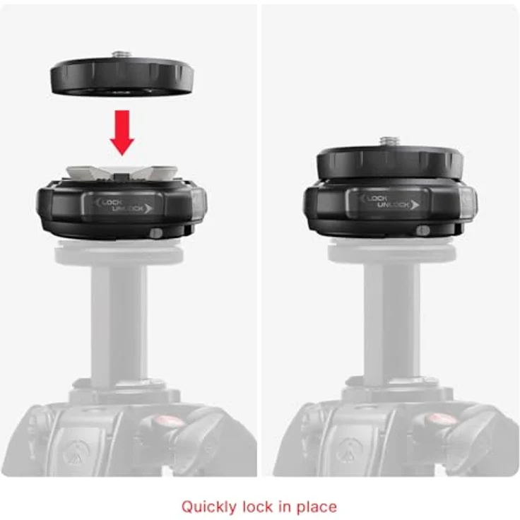 Manfrotto XCHANGE Quick Release, Universelles Stativ-System mit 20 kg Traglast, Leichtes Aluminium, 3/8" & 1/4"-Gewinde für Foto/Video/Licht – Bild 2