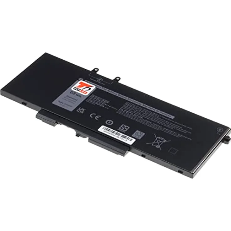 T6 Power Akku für Dell Latitude 5401, 5410, 5501, 5510, Precision 3550, 4470 mAh, 68 Wh, 4 Zellen, Li-Poly, schwarz