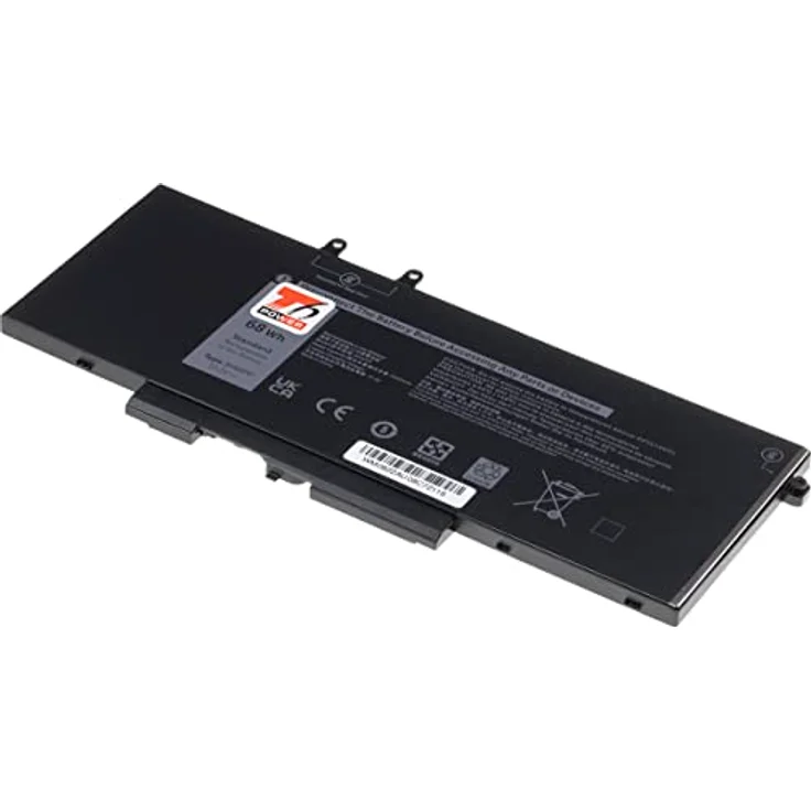 T6 Power Akku für Dell Latitude 5401, 5410, 5501, 5510, Precision 3550, 4470 mAh, 68 Wh, 4 Zellen, Li-Poly, schwarz – Bild 1
