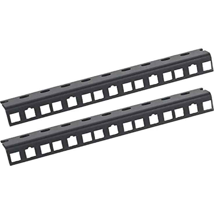 HMF 66805-02 Rackschiene für Serverschrank, 2 Stück, 10 Zoll, 5 HE, stabiles Stahlblech, Schwarz – Bild 1