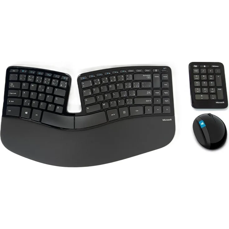 Microsoft Sculpt Ergonomic Desktop - Maus+Tastatur+Ziffernblock, Schweizer-QWERTZ Tastatur- und Maus-Set, mit BlueTrack-Technologie