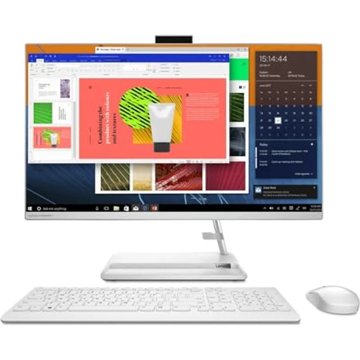 Lenovo IdeaCentre AIO 3 Desktop-PC, 27 Zoll Full-HD-Display, AMD Ryzen 5 7530U, 16 GB RAM, 512 GB SSD, AMD Radeon Graphics, Windows 11 Home, Weiß – Bild 1