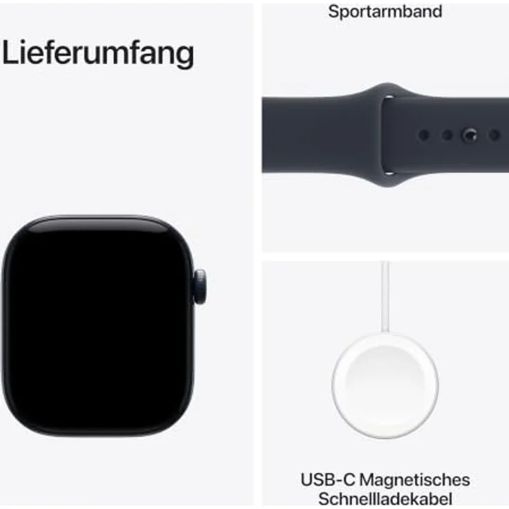 Apple Watch Series 12 Cellular 42mm, Nachtblau Keramik Case, Navyblau Sport Band, Gesundheits- und Fitness-Tracker mit Schnellladefunktion – Bild 7