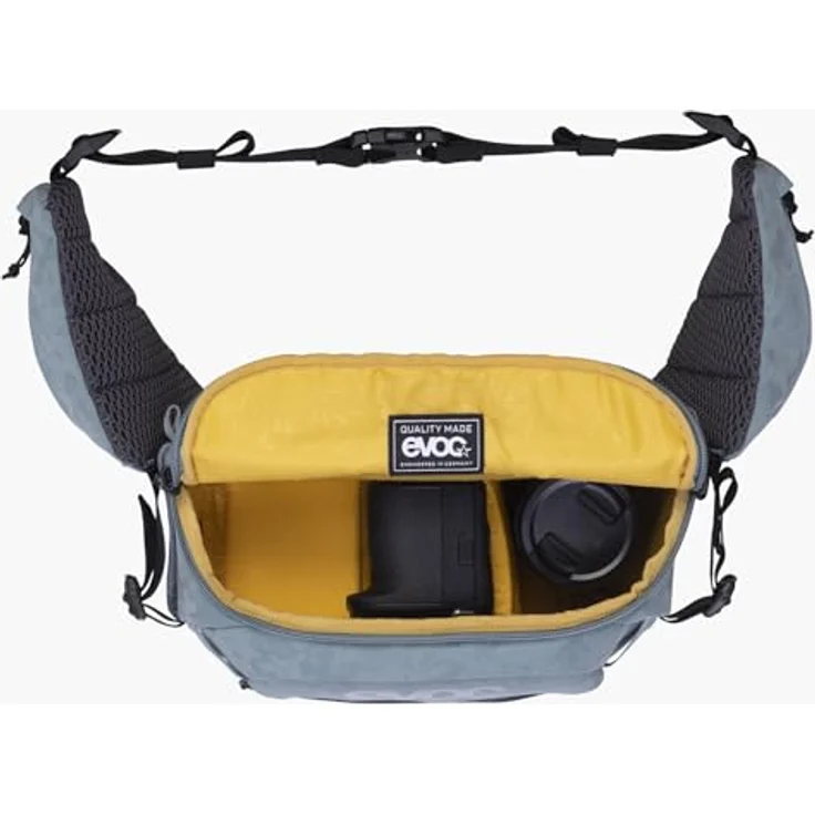 Evoc Hip Pack Capture 6L, Kamera Hüfttasche für Kompakt-Systemkameras, grau, mit Air Flow Contact System und Regenhülle – Bild 12