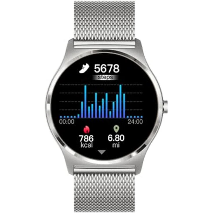 XCOAST JOLI XC PRO Smartwatch für Damen – Elegant mit Fitnessfunktion, AMOLED Touchscreen, Herzfrequenzmesser, wasserdicht IP67, kompatibel mit iOS & Android, Milanaise Armband in Silber – Bild 3