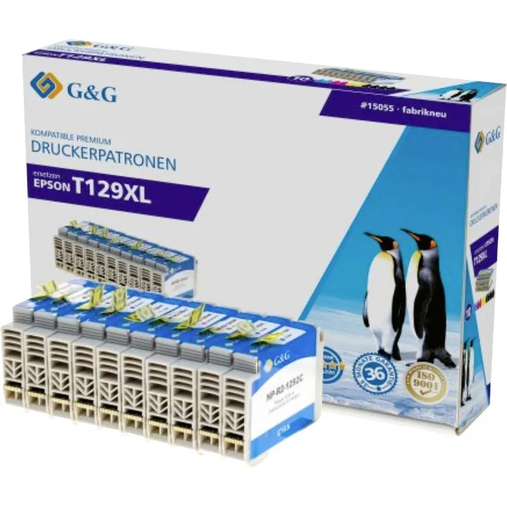 G&G Druckerpatrone Kompatibel 1P1291-10, 10er Set, XL Größe, inkl. 4 schwarze und je 2 cyan, magenta und gelb, für Epson-Drucker