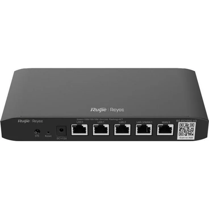 Ruijie 5-Port Gigabit Cloud-Managed Router, 5 x 1GE Ports, 4 x PoE/PoE+ Ports mit 54 W PoE