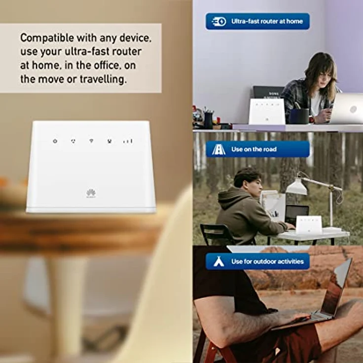 HUAWEI Mobiler WLAN-Router B311-221, CAT 4, 4G / LTE, 150 Mbit/s, entsperrt für alle Netzwerke - Weiß – Bild 2