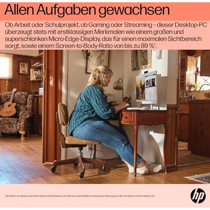 HP All-in-One PC | 23,8" FHD-Display | AMD Ryzen 5 7520U | 16 GB DDR5 RAM | 512 GB SSD | AMD Radeon Graphics| Windows 11 Home | WeiÃŸ – Bild 3