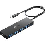 Acer USB C HUB 3.0, Ultra Slim Multiport Hub mit 4 Ports, USB-C-Stromversorgung, 60cm Kabel für iPhone 15/16, MacBook, iPad Pro, iMac, Surface Pro, PC, Laptop und Tablets
