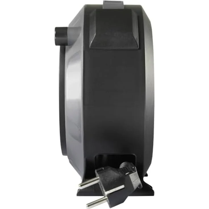 Sygonix SY-5806896 Kabeltrommel 5 m Schwarz Schutzkontakt-Stecker mit 4 x Schutzkontaktsteckdosen und Überhitzungsschutz – Bild 4