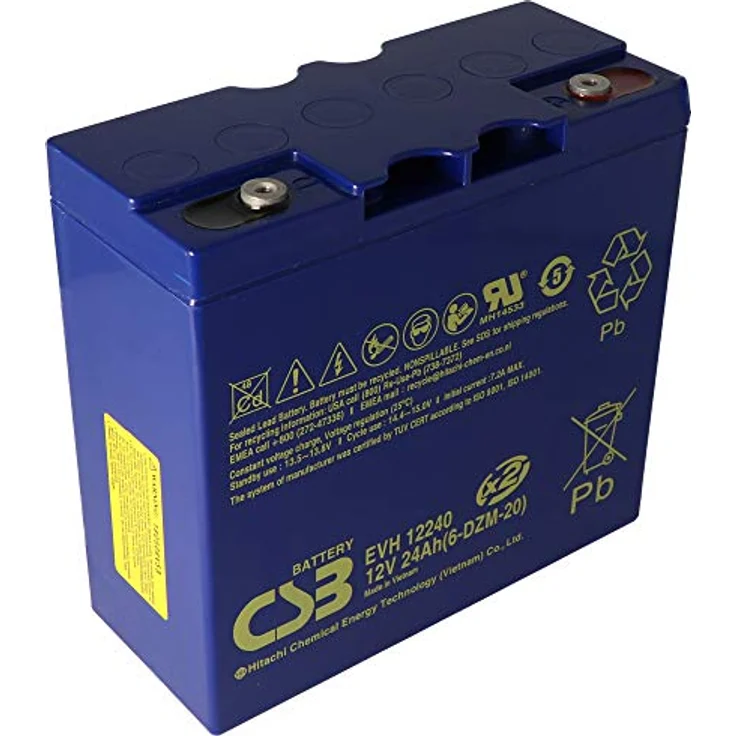 CSB CSB-EVH12240 12 Volt AGM Bleiakku 24Ah, zyklenfest und standbyfähig, M5 Innengewinde, 181x76,2x178mm – Bild 7