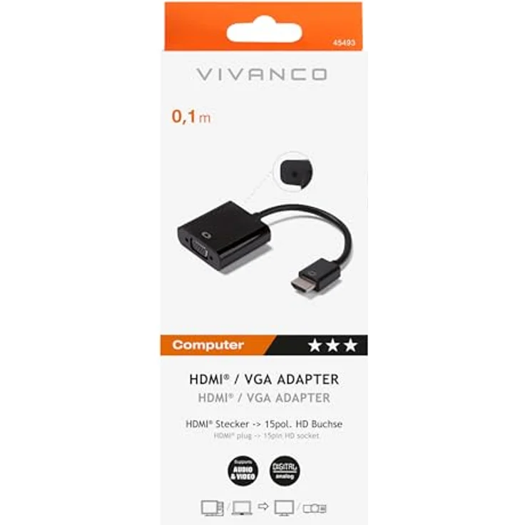 HDMI® VGA Adapter, HDMI® Stecker, VGA-Buchse – Bild 2