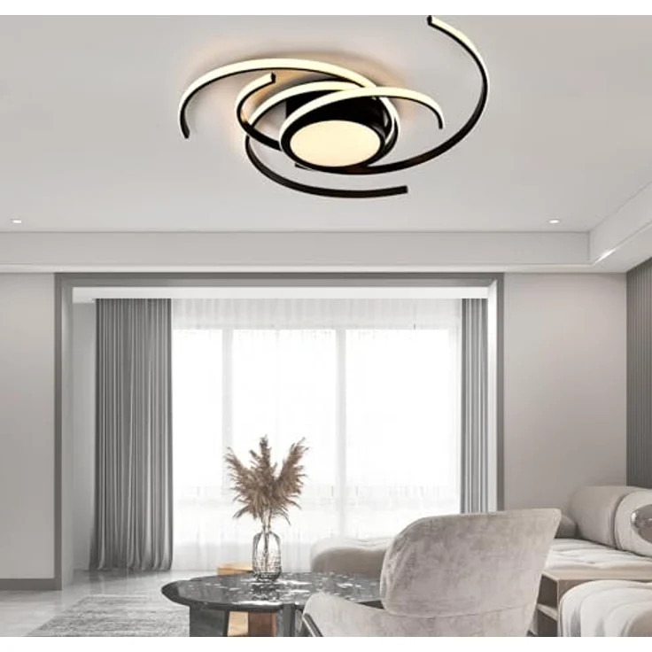LQWELL ® Deckenleuchte LED Deckenlampe, 40W 3000K Küchenlampe Modern Schlafzimmerlampe aus Aluminium Mattweiß für Wohnzimmer Schlafzimmer Küche Balkon Flur Keller Büro, 750 * 750 * 100mm - Preisvergleich – Bild 4