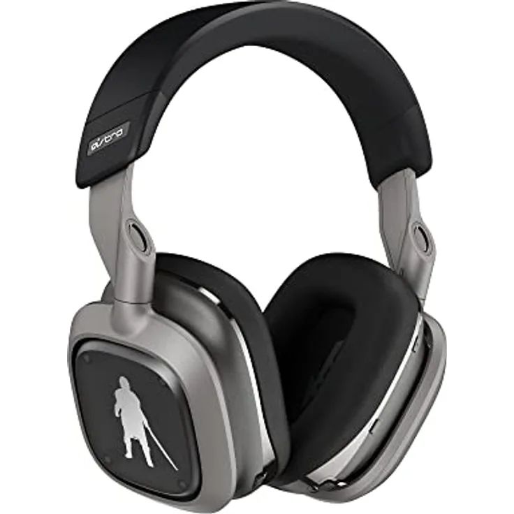 Logitech G Astro A30 Lightspeed Kabelloses Gaming Headset für PS5 - Bluetooth, 2,4Ghz, Eingebautes, abnehmbares Mikrofon, USB-C, für Playstation, Nintendo Switch, PC - The Mandalorian Edition, Silber