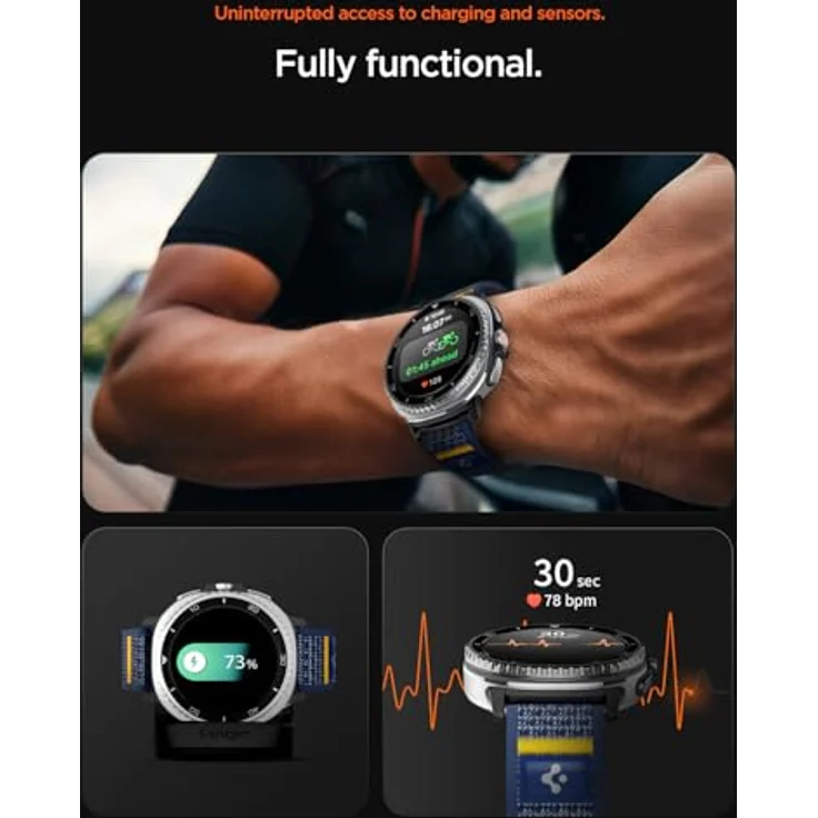 Spigen Athlex Air (46 mm), Uhrenarmband mit Klettverschluss und sportlichem Design, Schwarz – Bild 8